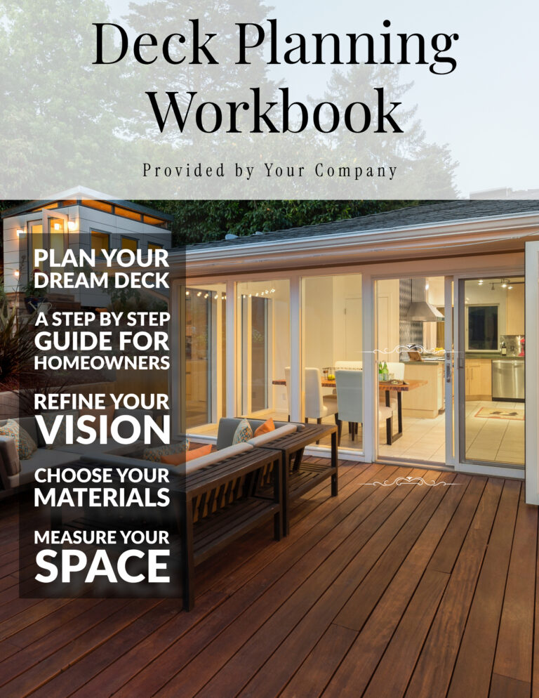 Deck Planning Guide. Page 1 of 10. The cover of the workbook.